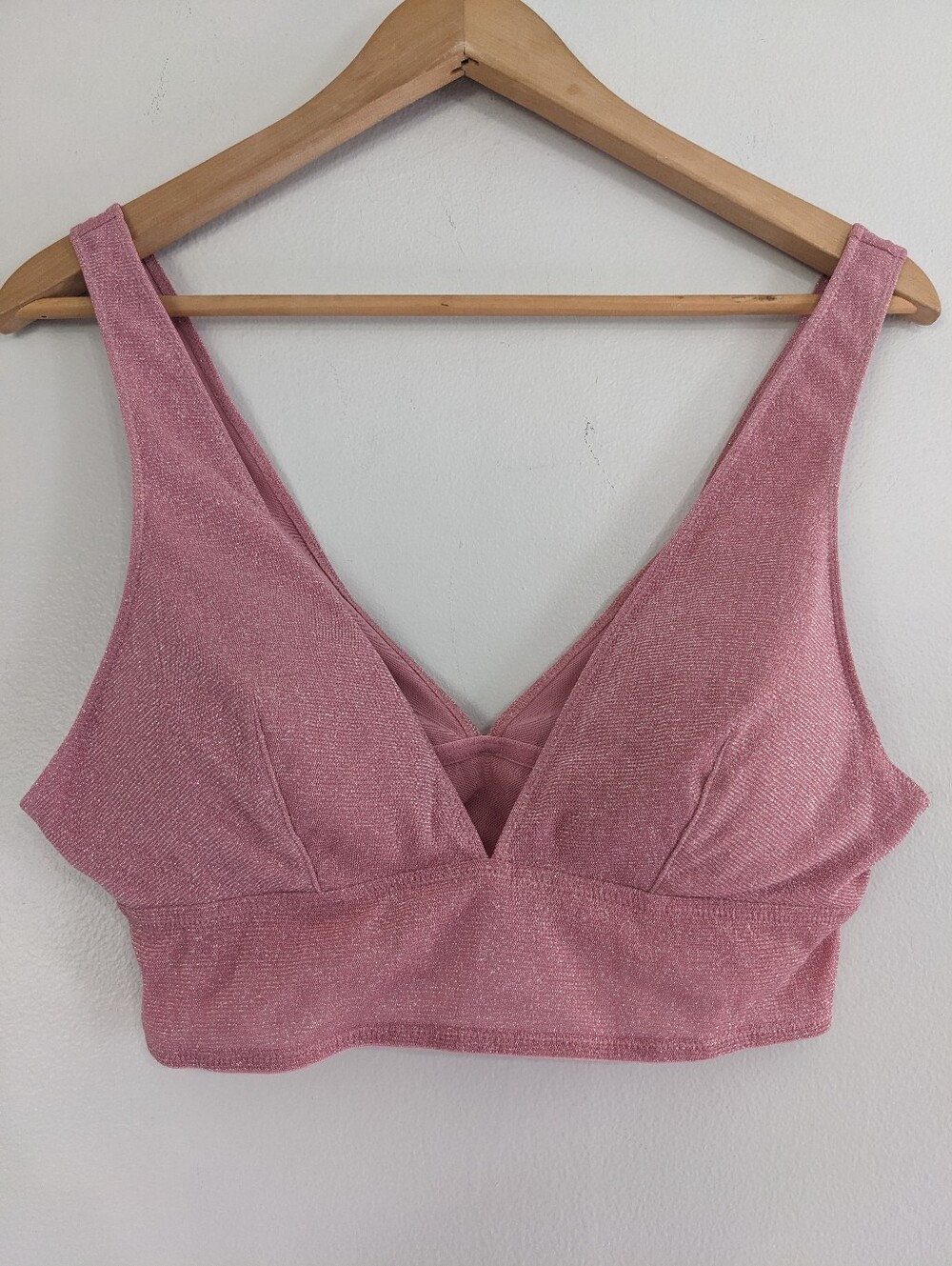 La Senza Bralette Women's Size Large Pink Metallic Padded Sexy Barbiecore